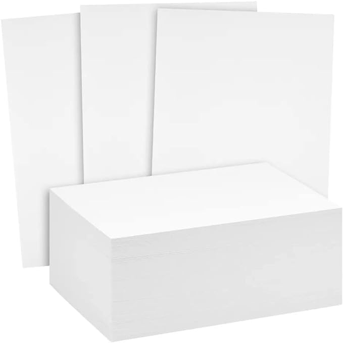 Reskid 100 Pack of White Cardstock - Thick Paper - 5 x 7" Blank Heavy Weight 110lb/14pt Cover Card Stock - Great For Invitations, Announcements and More (5x7, inches)