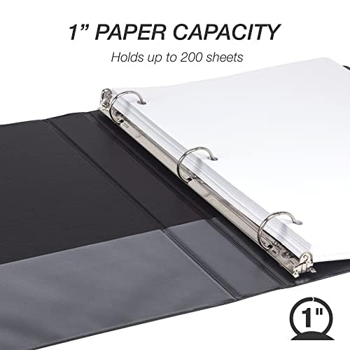 Samsill Economy 1 Inch 3 Ring Binder Bulk Pallet, Made in The USA, Round Ring Binder, Customizable Clear View Cover, Black, Pallet of 864 Binders in 36 Cartons