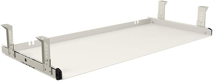 FRMSAET Under Desk Keyboard Tray Heavy-Duty All-Metal Material 20/24/30 inches Platform Computer Drawer Organizer Home Office Kitchen Bedroom Garage Storage Tool - Easy to Install.(30 inches, White)