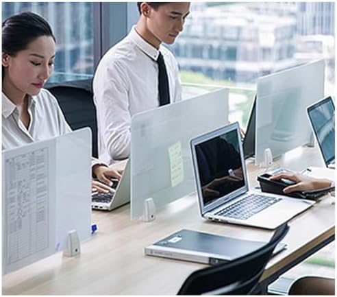 Acrylic Frosted Privacy Screen, Portable Desk Divider Panel for Workstations, Visual Distraction Barrier for Offices & Schools, Clear-B, 100x30cm/39.4x11.8in
