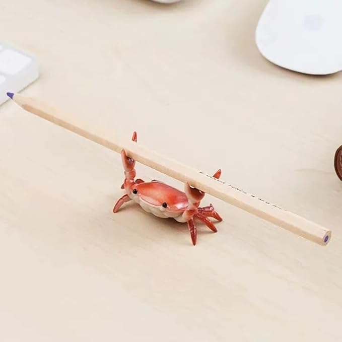 Crab Pen Holder for Desk, Cute Multifunctional Weightlifting Desk Crab Pencil Holder Organizer for Pens, Pencils & Makeup, Funny Desktop Decor Gift for Home Office School (Blue)