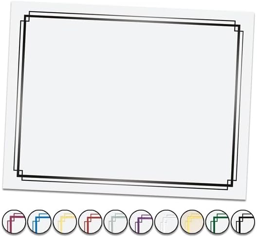 PaperDirect Foil Elegance Specialty Certificates, 50 Sheets of 38lb White Paper, 8½" x 11", Double Pearl Foil Border, Perfect for Awards, Students, Employees, Volunteers, Course Completion, Diplomas