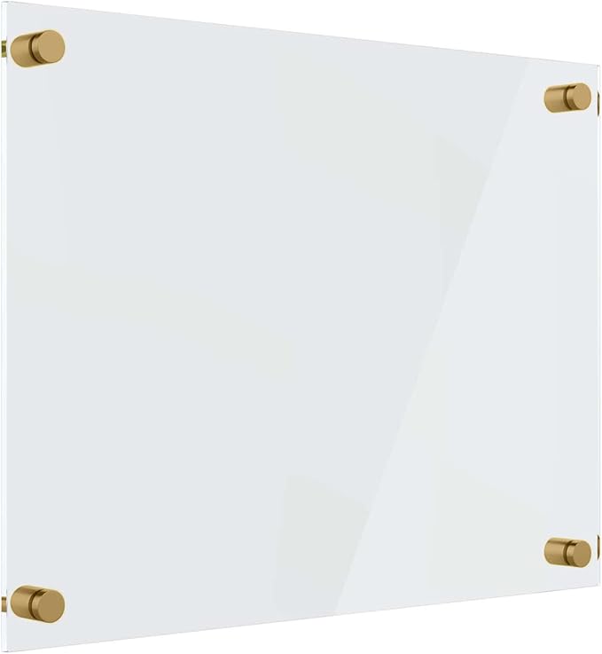 Ships Next Day, Made in USA - Acrylic Dry Erase Board | Non-Magnetic Dry Erase Board | Hanging Frameless White Board | Acrylic for Office and Home Walls | for Adults (Clear - 24x36)