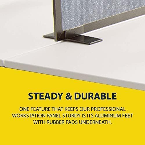 OBEX Acoustical Free Standing Privacy Screen, Cubicle Accessories Desk Privacy Panel, Desk Dividers for Office, Office Furniture Partitions Portable Sound Proof Dividers, 18" x 48", Overcast