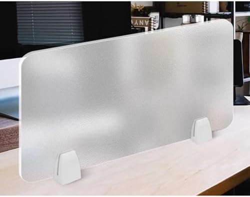 Acrylic Privacy Screen Divider, Portable Desk Partition Panel for Workstations, Frosted Visual Distractions Shield, Ideal for Offices & Schools (Clear-B, 100x30cm/39.4x11.8in)