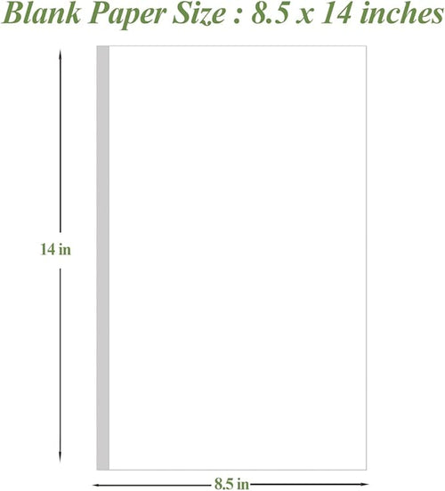 (4-Pack) 8.5" x 14" Blank Print Paper - 200Sheets/400Pages Blank Loose-Leaf Paper, Legal Size Printing in Office/Home/School, 100gsm Blank Paper