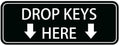 Stick-On Wall Acrylic Drop Keys Here Door Wall Label Signs，For Offices Businesses Residential Homes（9x3 inch）