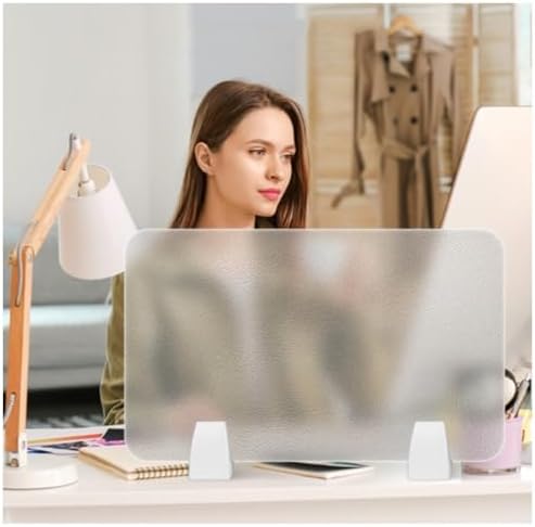 Acrylic Frosted Privacy Screen Divider, Portable Desk Panel for Workstations, Clear Visual Distraction Barrier, Office/School Use, 100x30cm (39.4x11.8in)