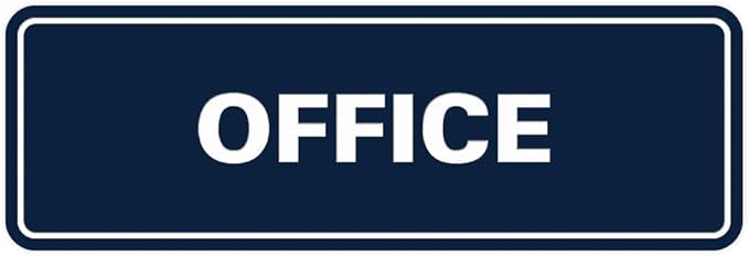 Signs ByLITA Standard Office Sign - Professional Business Signage - Easy to Install (Navy Blue/White) - Large 1 Pack
