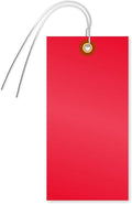 SmartSign Blank Tyvek Shipping Tags with Wire, Size #8 | 6 1/4" x 3 1/8", Pack of 100, Red