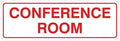 Standard Conference Room Sign - White/Red - Medium 2 Pack