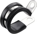 LOKMAN 20 Pack 1-3/4 Inch Stainless Steel Cable Clamp, Rubber Cushioned Insulated Clamp, Conduit Wire Holder Strap Clips for Tube, Pipe or Wire Cord Installation