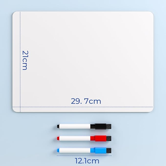 Nicpro 9 x 12 inches Lapboard Small Dry Erase Lap Board Double Sided with 3 Water-Based Pens Learning Mini Whiteboard Portable for Kid Student and Classroom Use