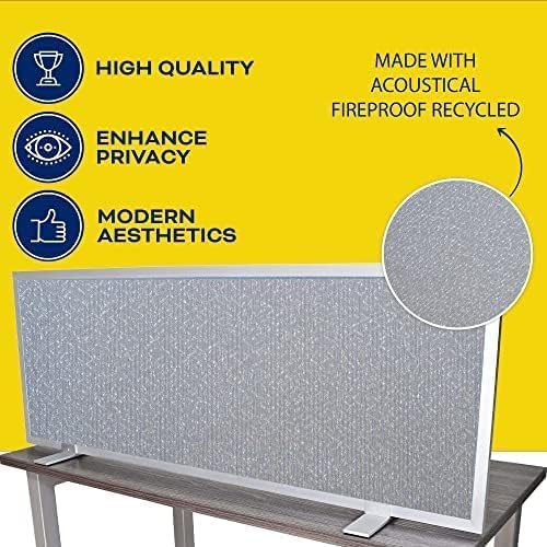 OBEX Acoustical Free Standing Privacy Screen, Cubicle Accessories Desk Privacy Panel, Desk Dividers for Office, Office Furniture Partitions Portable Sound Proof Dividers, 24" x 24", Overcast