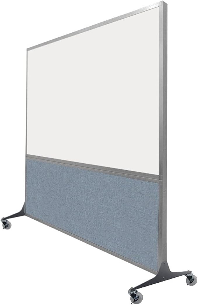DivideWrite Mobile Whiteboard | Double Sided Dry Erase Board | Portable Office Cubicle Partition | Display for Classrooms, Conference Rooms, Meeting Areas and More | Mocha Fabric 6' Wide x 6' Tall