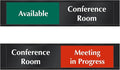 SmartSign Conference Room Door Sign Meeting In Progress/Available Door Slider for office | 2.25" x 10" Plastic Black, Made in USA