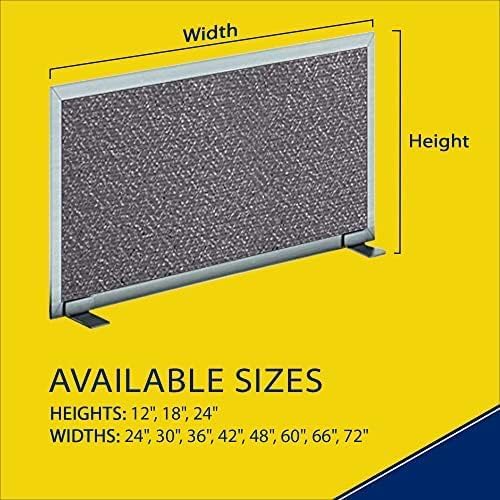 OBEX Acoustical Free Standing Privacy Screen, Cubicle Accessories Desk Privacy Panel, Desk Dividers for Office, Office Furniture Partitions Portable Sound Proof Dividers, 24" x 48", Graphite