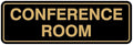 Standard Conference Room Sign - Black/Gold - Small 5 Pack