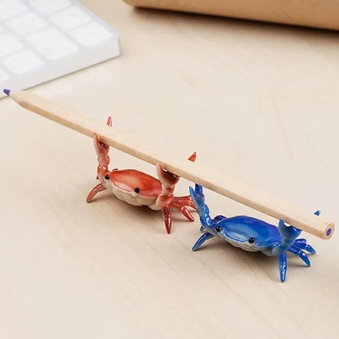 Crab Pen Holder for Desk, Cute Multifunctional Weightlifting Desk Crab Pencil Holder Organizer for Pens, Pencils & Makeup, Funny Desktop Decor Gift for Home Office School (Green)