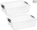 Superio Storage Bins with Lids, Clear Plastic Containers for Organizing, Stackable Totes, BPA Free, Odor Free, Organizer Boxes for Home, and Dorm (2 Pack, 22.75 Qt)