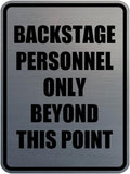 Portrait Round Backstage Personnel Only Beyond This Point Door or Wall Sign Easy Installation | Music | Concert | Festivals Sign (Brushed Silver) - Small