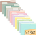 SUNEE File Folders, 36 Pack Manilla Folders 8.5 x 11, 12 Colors Folder Office Organization Home School Folders for Documents Files Paper