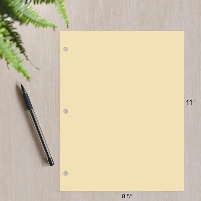 Copy And Printing Color Paper, 20 Lb. 3 Hole Punch 500 Sheets Per Ream. (Tan)