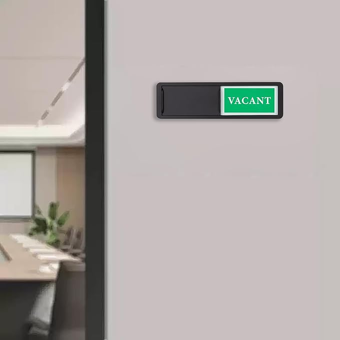 Vacant Occupied Door Sign, Sliding Room Status Indicator Privacy Door Sign for Office, Restroom, Conference Room, Home, Hotel, Hospital (Black)