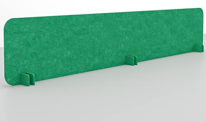 Escape 12" Freestanding Desk Divider | Eco-Friendly Acoustic Privacy Screen | Noise Reducing Desk Partition | 71" Wide | Blue