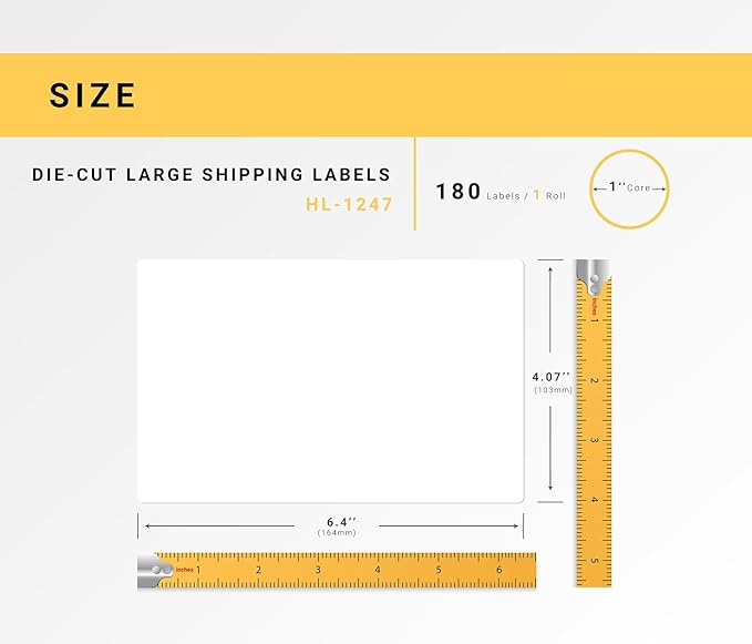 HOUSELABELS Compatible with DK-1247 Replacement Roll for Brother QL Label Printers; 180 Large Shipping Labels; 4.07" x 6.4" (103mm*163mm) - 11 Rolls