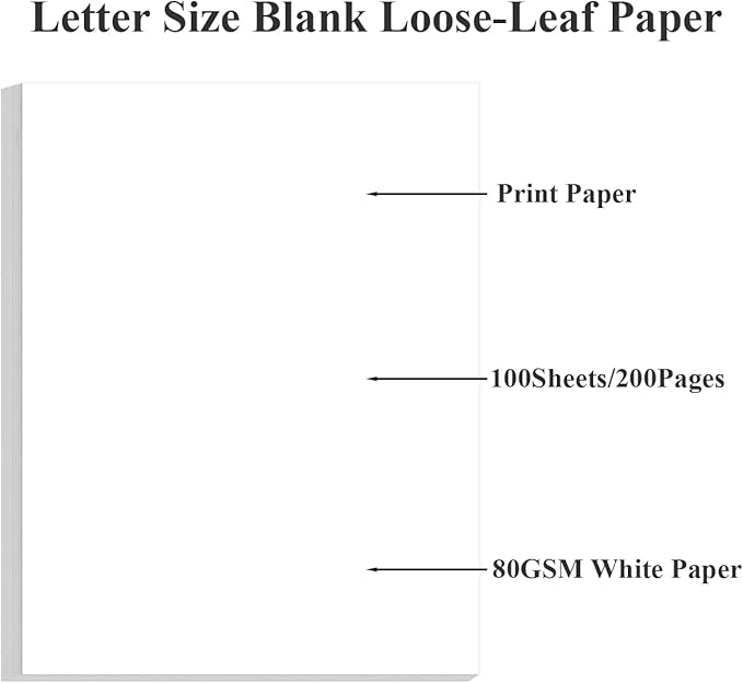 (2-Pack) 8.5" x 11" Printer Paper - 200 Sheets/400 Pages White Copy Paper, 20 lb Letter Size Papers Printing in Office/School/Home