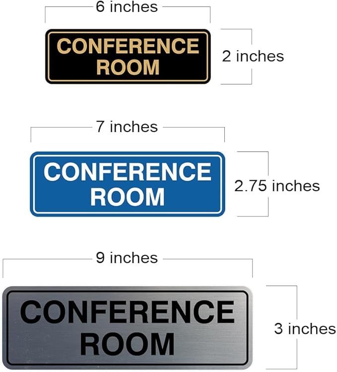 Standard Conference Room Sign - Red/Gold - Large 5 Pack