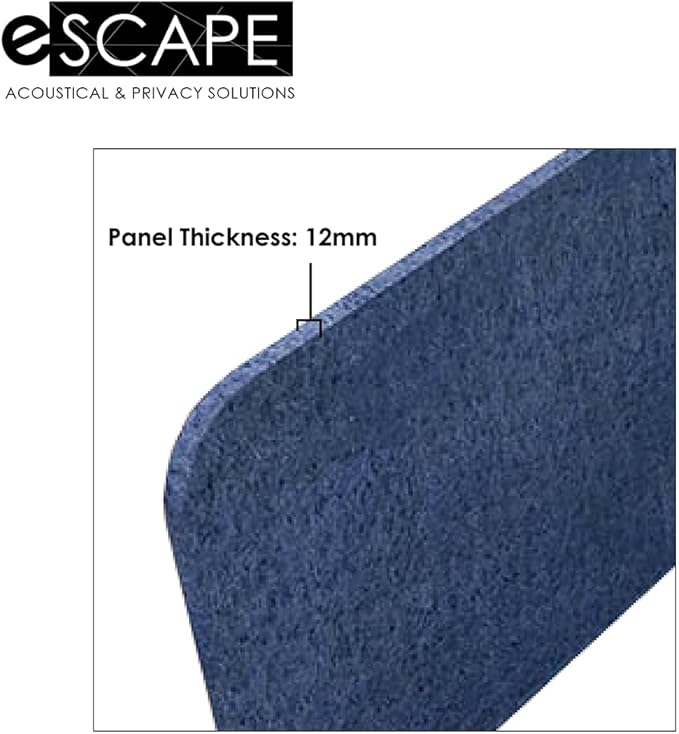 Escape 12" Freestanding Desk Divider | Eco-Friendly Acoustic Privacy Screen | Noise Reducing Desk Partition | 23" Wide | Sky Blue