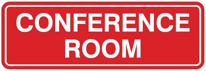 Standard Conference Room Sign -Red - Large 10 Pack