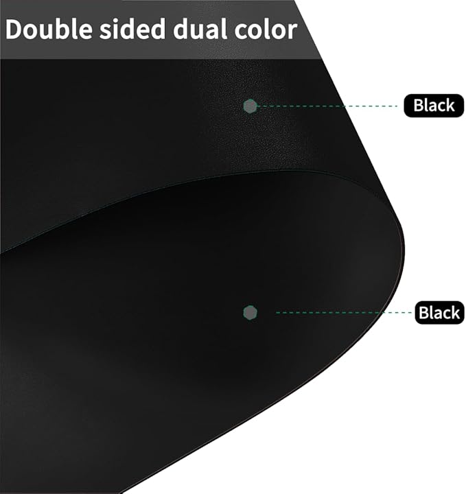 Zinkooat Table Protector Pad - 30x72 Inch Waterproof Easy to Clean Can Conceal Flaws Protector The Table Top from Scratches Used for Dining (Black+Black 30x72)