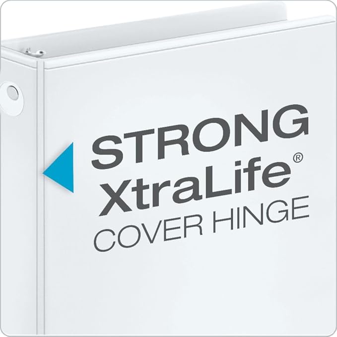 Cardinal Economy 3-Ring Binders, 1.5", Round Rings, Holds 350 Sheets, ClearVue Presentation View, Non-Stick, White, Carton of 12 (90631)