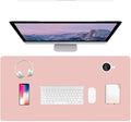 PU Leather Desk Pad Protector Gaming Mouse Pad Non Slip Desk Mat for Keyboard and Mouse Waterproof Desk Writing Pad for Office and Home Desk Accessories(Pink, 47.2 * 17.7)