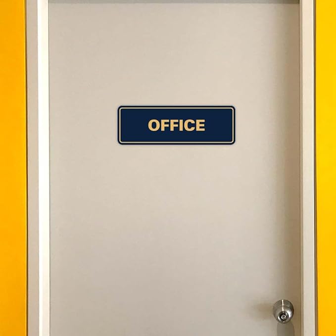 Signs ByLITA Standard Office Sign - Professional Business Signage - Easy to Install (Brushed Gold) - Medium 2 Pack