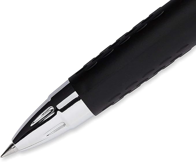 Advantage Gifts Signo 207 Roller Ball Retractable Gel Pens, Medium Point (0.7mm), Black Blue And Red Ink, 8 Count, Bundle with Plastic Reusable Pouch