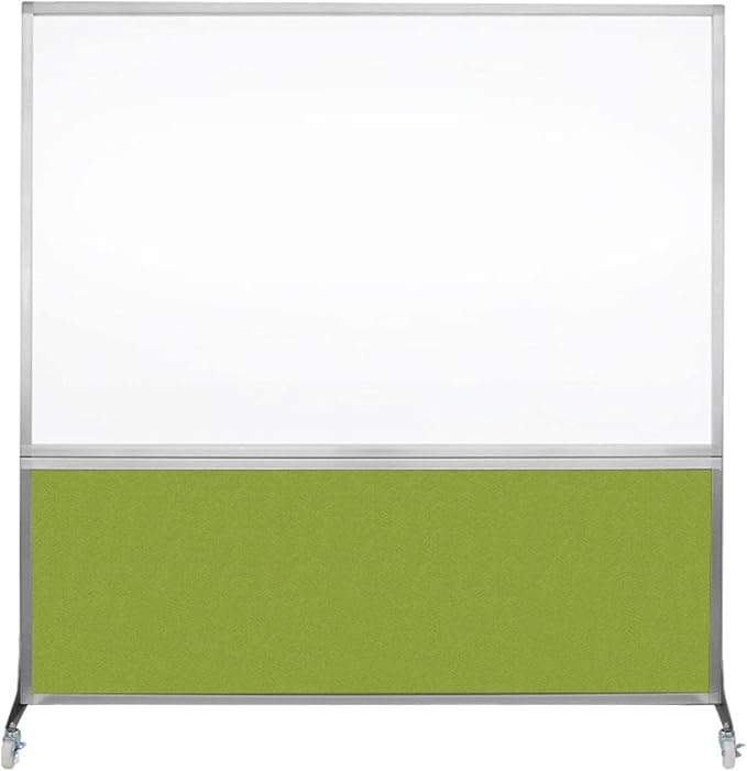 DivideWrite Mobile Whiteboard | Double Sided Dry Erase Board | Portable Office Cubicle Partition | Display for Classrooms, Conference Rooms, Meeting Areas and More | Cloud Gray 4' Wide X 6' Tall