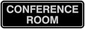 Standard Conference Room Sign - Black/Silver - Large 5 Pack