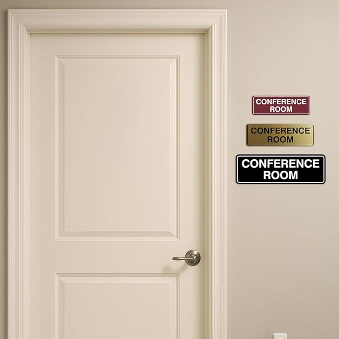 Standard Conference Room Sign - Silver - Small 1 Pack