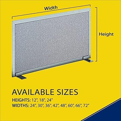 OBEX Acoustical Free Standing Privacy Screen, Cubicle Accessories Desk Privacy Panel, Desk Dividers for Office, Office Furniture Partitions Portable Sound Proof Dividers, 24" x 42", Overcast
