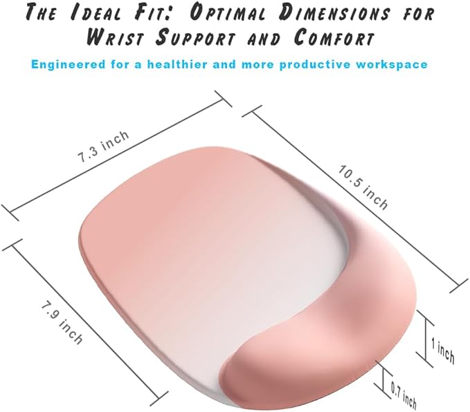 ErgoEase Ergonomic Mouse Pad with Gel Wrist Support - Premium Lycra Fabric, Non-Slip, Ideal for Laptop & Desktop, Office & Gaming，Desk Accessories (06Amethyst Shade)