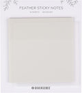 DiverseBee 50 Sheets Pastel Transparent Sticky Notes, 3x3” Clear Sticky Tabs, Translucent Page Flags Book Markers Stickers, Planner Accessories, Bible Journaling Study Office School Supplies (Feather)