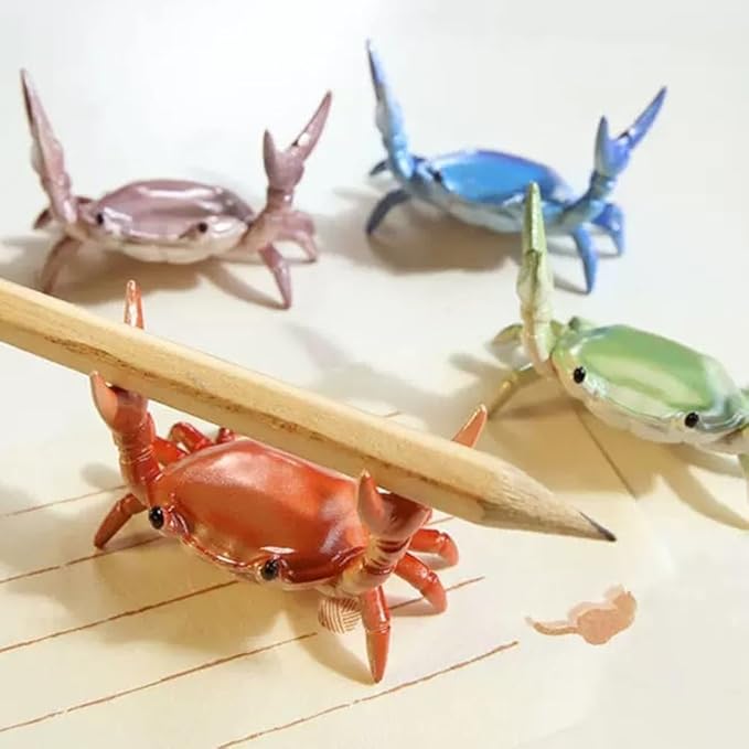 Crab Pen Holder for Desk, Cute Multifunctional Weightlifting Desk Crab Pencil Holder Organizer for Pens, Pencils & Makeup, Funny Desktop Decor Gift for Home Office School