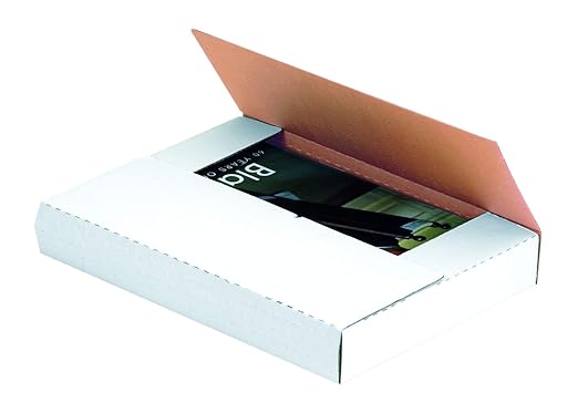 Tape Logic TLM1081 Easy-Fold Mailers, 10 1/4" x 8 1/4" x 1 1/4", White (Pack of 50)
