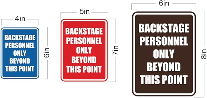 Portrait Round Backstage Personnel Only Beyond This Point Door or Wall Sign Easy Installation | Music | Concert | Festivals Sign (Black) - Medium