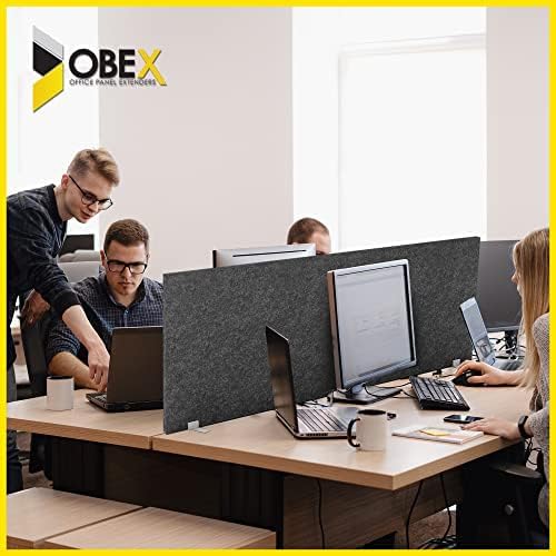 OBEX Free Standing Desk PET Privacy Screen, Table Top Home & Office Furniture Partitions and Dividers, Portable Workstation Freestanding Panels, 24" x 72" Stone