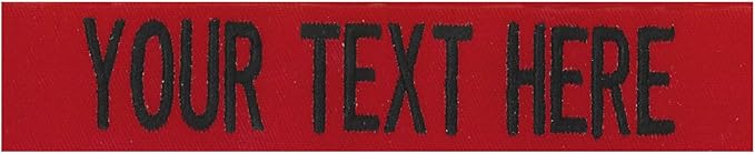 Northern Safari Custom Uniform Name Tapes, Red Fabric, 5 Inch Hook Fastener (Military Ready Fasteners, Uniform Accessories, 1 Count)